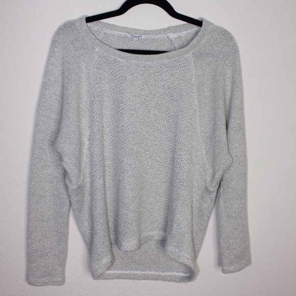 Splendid Sweaters - Splendid Waffle Knit Gray Oversized Crop Sweater Splendid Sweaters - Splendid Waffle Knit Gray Oversized Crop Sweater